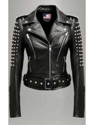 Daphne Black Women Biker Leather Jacket