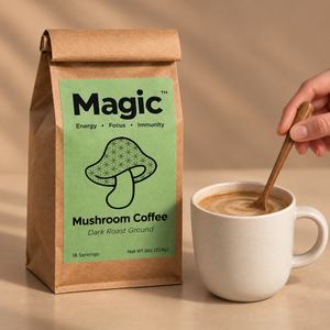 MAGIC™ Dark Roast Mushroom Coffee- Real Coffee with Lions Mane, Cordyceps, and Chaga