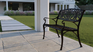 Decatur Aluminum Patio Bench in Antique Bronze