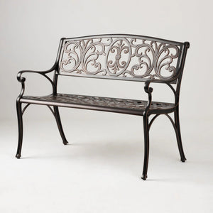 Decatur Aluminum Patio Bench in Antique Bronze
