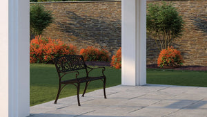 Decatur Aluminum Patio Bench in Antique Bronze