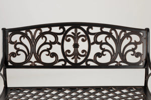 Decatur Aluminum Patio Bench in Antique Bronze