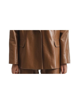 Delilah Leather Brown Jacket - Women Leather Jacket Brown