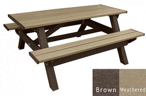 Deluxe Picnic Table – 6′ Durable Recycled Plastic Outdoor Seating