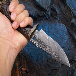 Savage VG10 Damascus Hunting Knife with Exotic Ebony Wood Handle