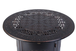 Dynasty 44" Round Art Deco Aluminum Convertible Gas Fire Pit Table