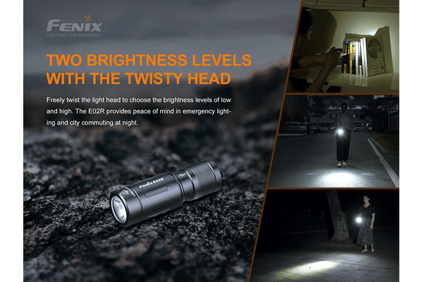 Fenix E02R LED Keychain Light - 200 Lumens