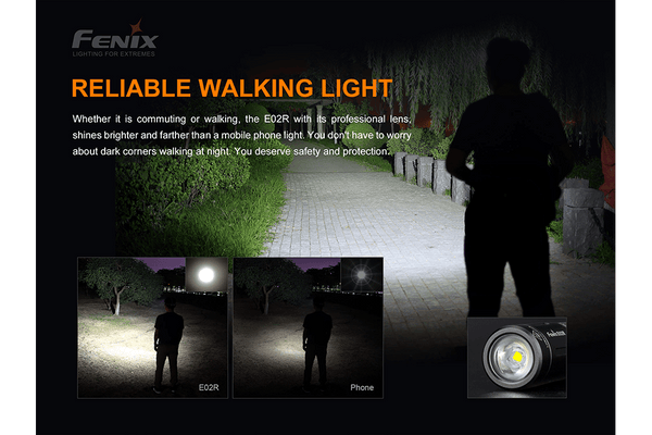 Fenix E02R LED Keychain Light - 200 Lumens