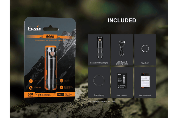 Fenix E09R Rechargeable High-Output Flashlight  - 600 Lumens