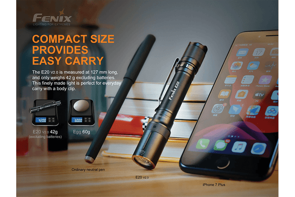 Fenix E20 V2.0 EDC Flashlight - 350 Lumens