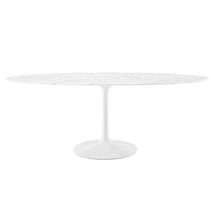 Lippa 78" Oval Faux Marble Dining Table by Modway