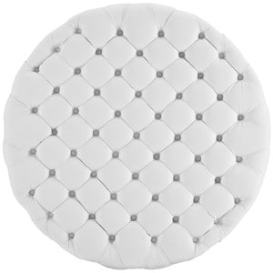 Amour Upholstered Vinyl Round Ottoman by Modway
