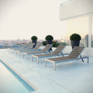 Shore Outdoor Patio Aluminum Chaise Set of 6 by Modway