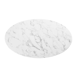 Lippa 48" Oval Faux Marble Coffee Table by Modway
