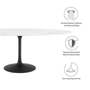 Lippa 78" Oval Faux Marble Dining Table by Modway