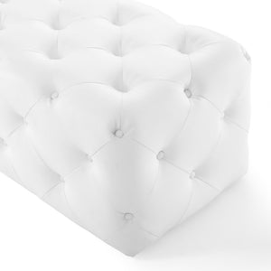 Amour 48" Tufted Button Faux Leather Entryway Bench
