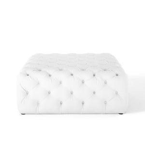 Amour Tufted Button Large Square Faux Leather Ottoman by Modway