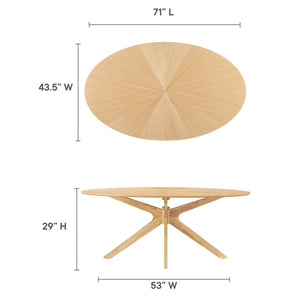 Crossroads 71" Oval Wood Dining Table by Modway