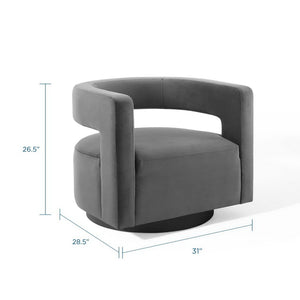 Spin Cutaway Performance Velvet Swivel Armchair by Modway