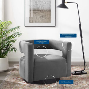 Spin Cutaway Performance Velvet Swivel Armchair by Modway