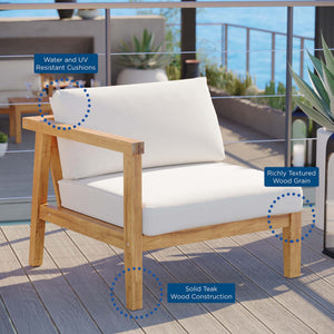 Bayport Outdoor Patio Teak Wood Left-Arm Chair by Modway