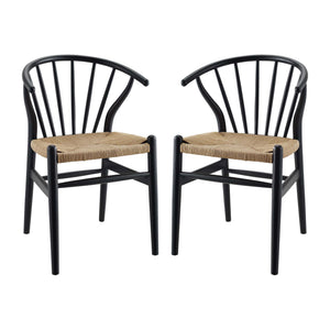 Flourish Spindle Wood Dining Side Chair Set of 2 by Modway