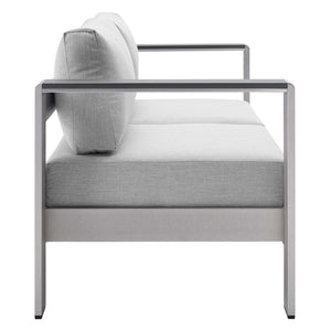 Shore Sunbrella Fabric Aluminum Outdoor Patio Loveseat by Modway