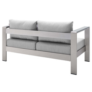Shore 3 Piece Sunbrella Fabric Outdoor Patio Aluminum Set by Modway