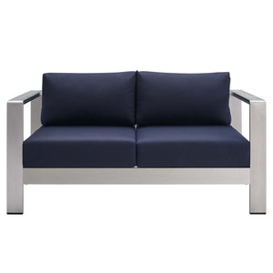 Shore 3 Piece Sunbrella Fabric Outdoor Patio Aluminum Set by Modway