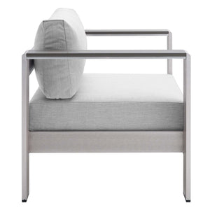 Shore 4 Piece Sunbrella Fabric Outdoor Patio Aluminum Set by Modway