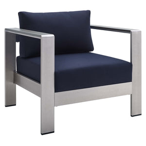 Shore 4 Piece Sunbrella Fabric Outdoor Patio Aluminum Set by Modway