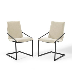 Pitch Upholstered Fabric Dining Armchair Set of 2 by Modway