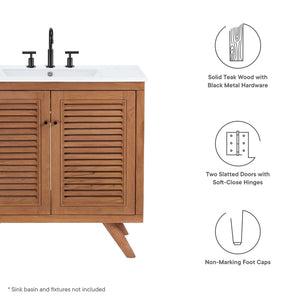 Birdie 36" Teak Wood Bathroom Vanity Cabinet