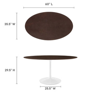 Lippa 60" Oval Cherry Walnut Wood Dining Table by Modway