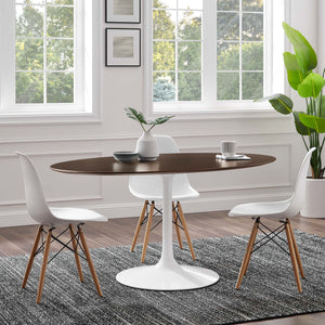Lippa 60" Oval Cherry Walnut Wood Dining Table by Modway