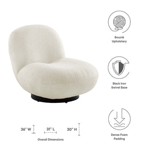 Kindred Boucle Upholstered Fabric Swivel Chair by Modway