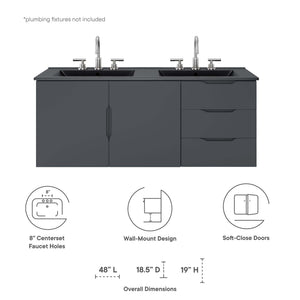 Vitality 48" Double Sink Bathroom Vanity by Modway