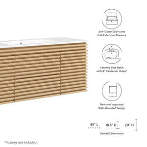 Render 48" Wall-Mount Bathroom Vanity by Modway