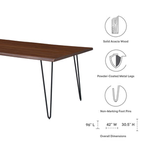 Ardor 96" Live Edge Acacia Wood Dining Table by Modway