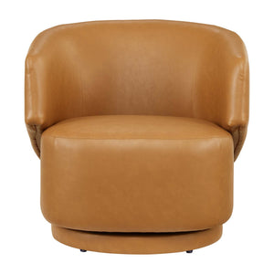 Celestia Vegan Leather Fabric and Wood Swivel Chair by Modway