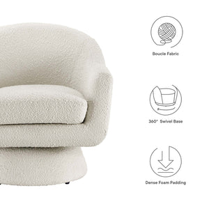 Astral Boucle Fabric Swivel Chair by Modway