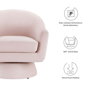 Astral Performance Velvet Fabric and Wood Swivel Chair by Modway