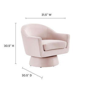 Astral Performance Velvet Fabric and Wood Swivel Chair by Modway