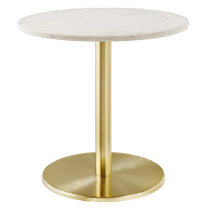Viva Round White Marble Side Table by Modway