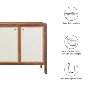 Capri 65" Wood Grain Sideboard Storage Cabinet by Modway