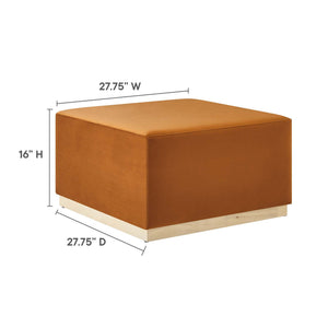 Tilden Large 28" Square Performance Velvet Upholstered Ottoman