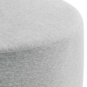 Callum Large 38" Round Woven Heathered Fabric Upholstered Ottoman