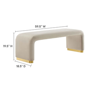 Koda Performance Velvet Waterfall Long Bench by Modway
