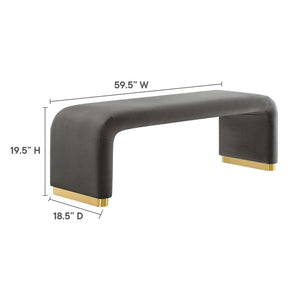 Koda Performance Velvet Waterfall Long Bench by Modway