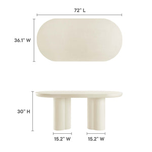 Caspian 72" Oval Concrete Dining Table by Modway